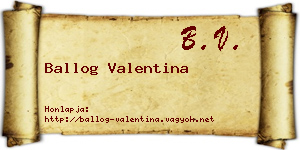 Ballog Valentina névjegykártya